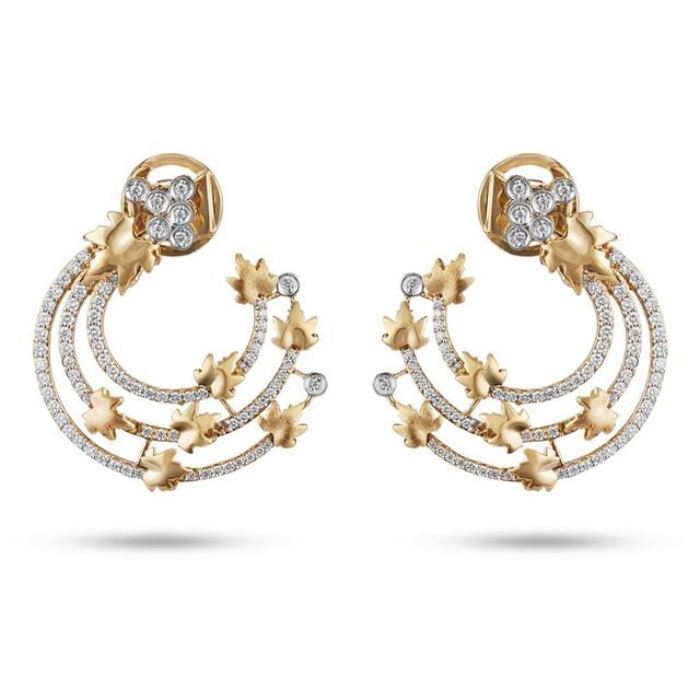 Golden Chinar Earrings,,hi-res image number null