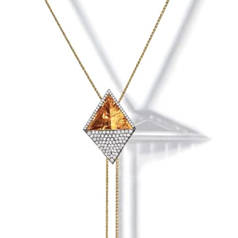 Pantheon Citrine Lariat Necklace