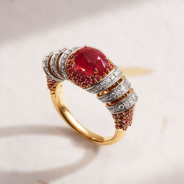 Scarlet Peacock Butterfly Ring