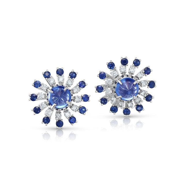 Topaz And Sapphire Earrings,,hi-res image number null