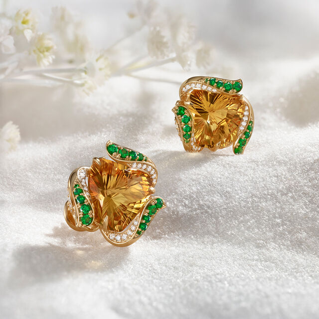 Wildflower Heart - Golden Earrings,,hi-res image number null