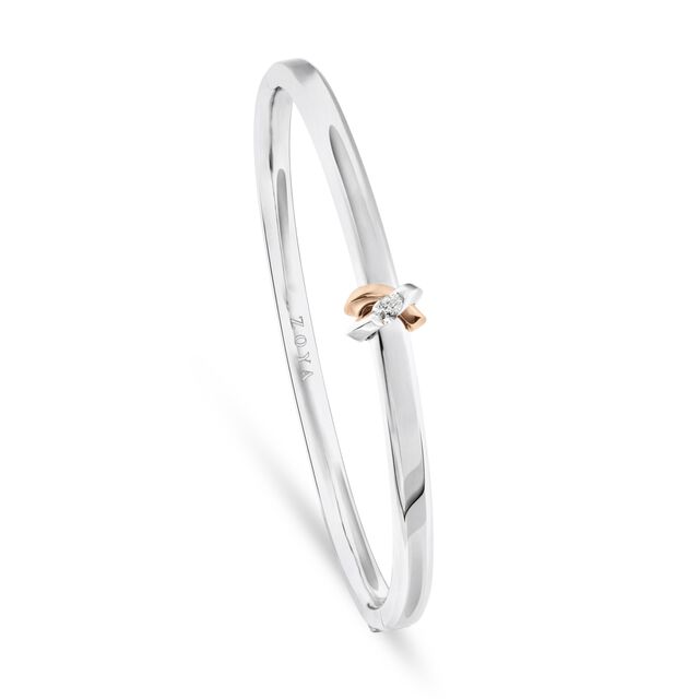 My Embrace Platinum Bangle Mini, 1 Diamond​,,hi-res image number null