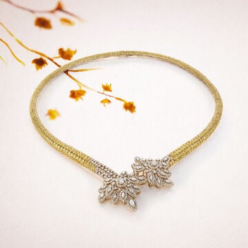 Yellow Sapphire Chinar Necklace