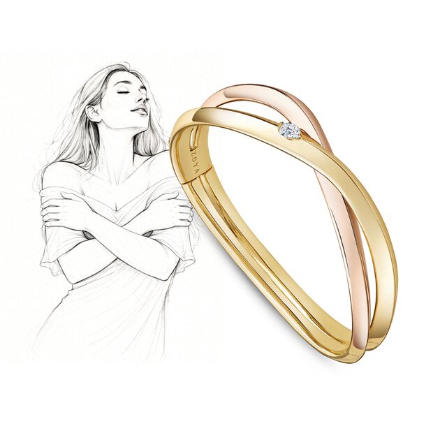 My Embrace bangle, 1 Diamond,,hi-res image number null