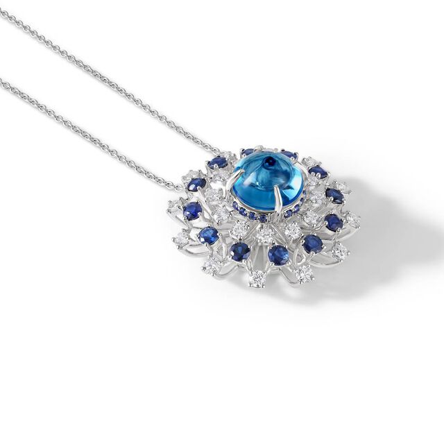 Topaz and Sapphire Pendant,,hi-res image number null