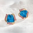 Wildflower Heart- Swiss Blue Earrings,,hi-res image number null
