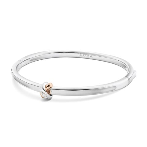 My Embrace Platinum Bangle Mini, 1 Diamond​