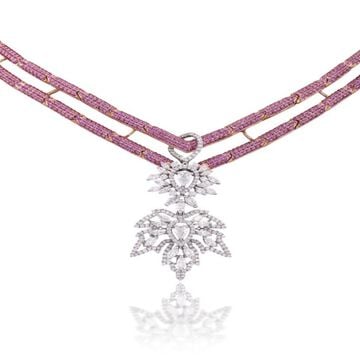 Ruby And Chinar Necklace