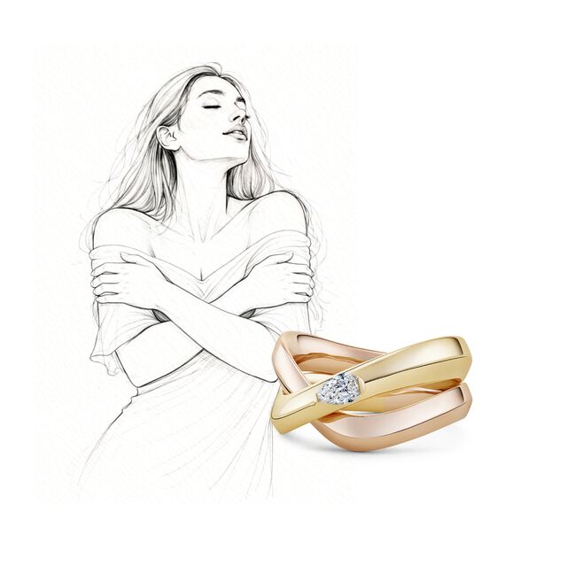My Embrace ring, 1 Diamond,,hi-res image number null