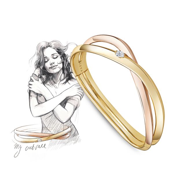 My Embrace bangle, 1 Diamond,,hi-res image number null