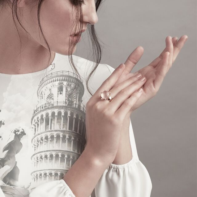 Pisa Pillar Rose Quartz Ring,,hi-res image number null