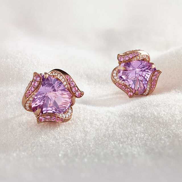 Wildflower Heart Pink Earrings,,hi-res image number null