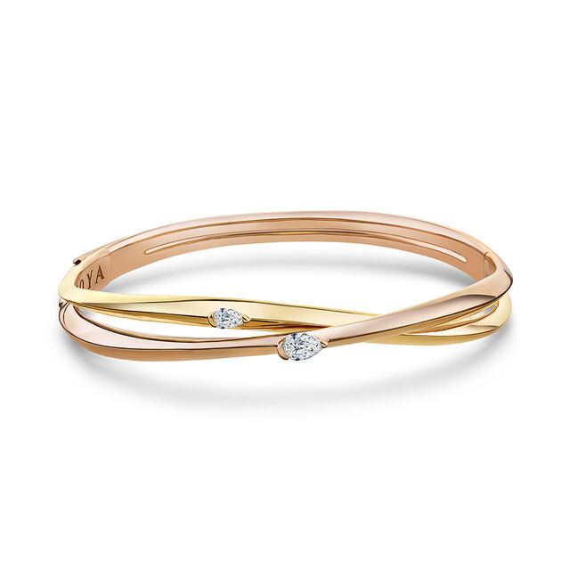 My Embrace bangle, Slim, 2 diamonds,,hi-res image number null
