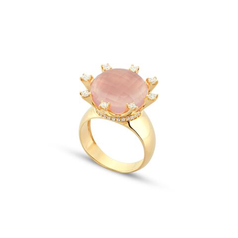 Pisa Pillar Rose Quartz Ring