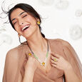 Wildflower Heart - Golden Earrings,,hi-res image number null