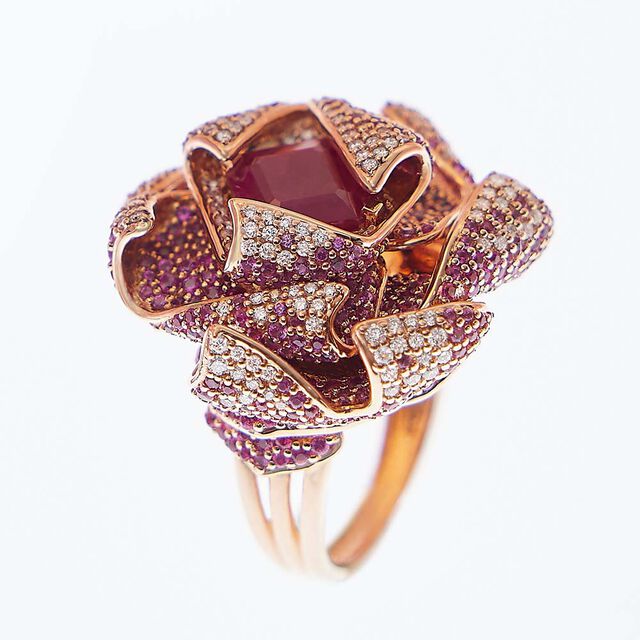Ruby Floral Ring,,hi-res image number null