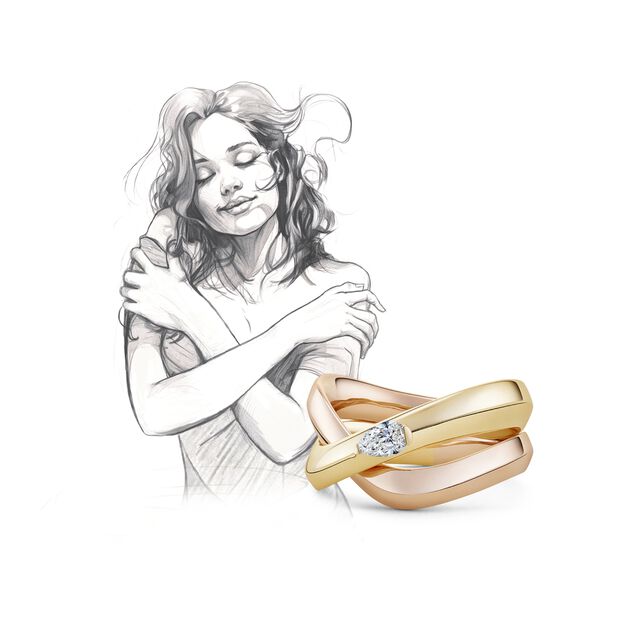 My Embrace ring, 1 Diamond,,hi-res image number null