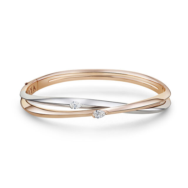 My Embrace bangle, Slim, 2 Diamonds,,hi-res image number null