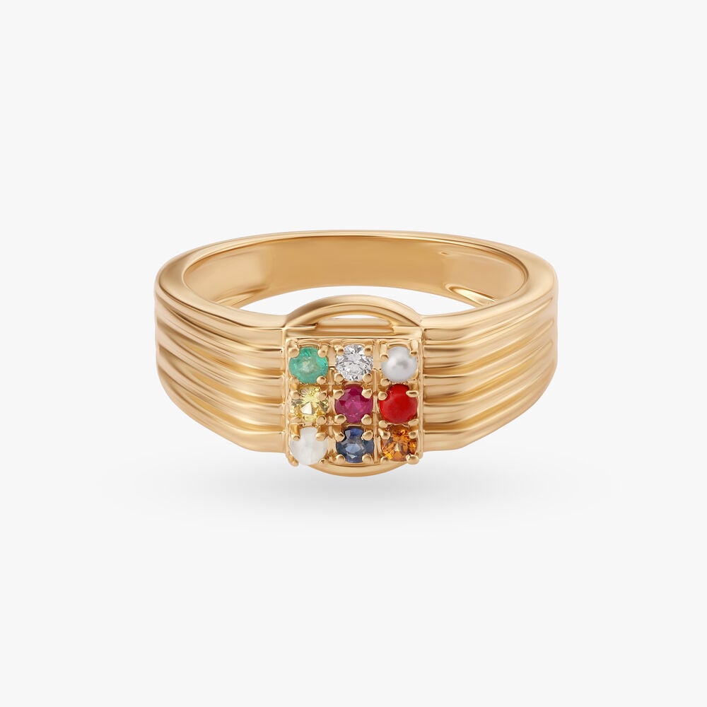 Sophisticated Allure Navaratna Ring For Men
