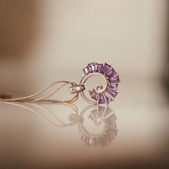 Bramante Staircase Amethyst Pendant,,hi-res image number null