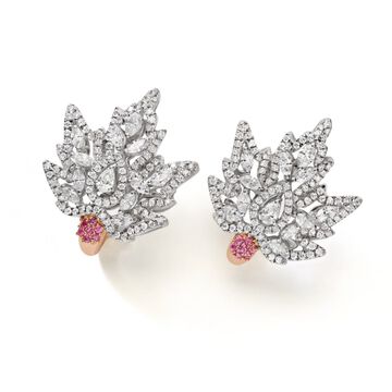 Ruby And Chinar Earrings