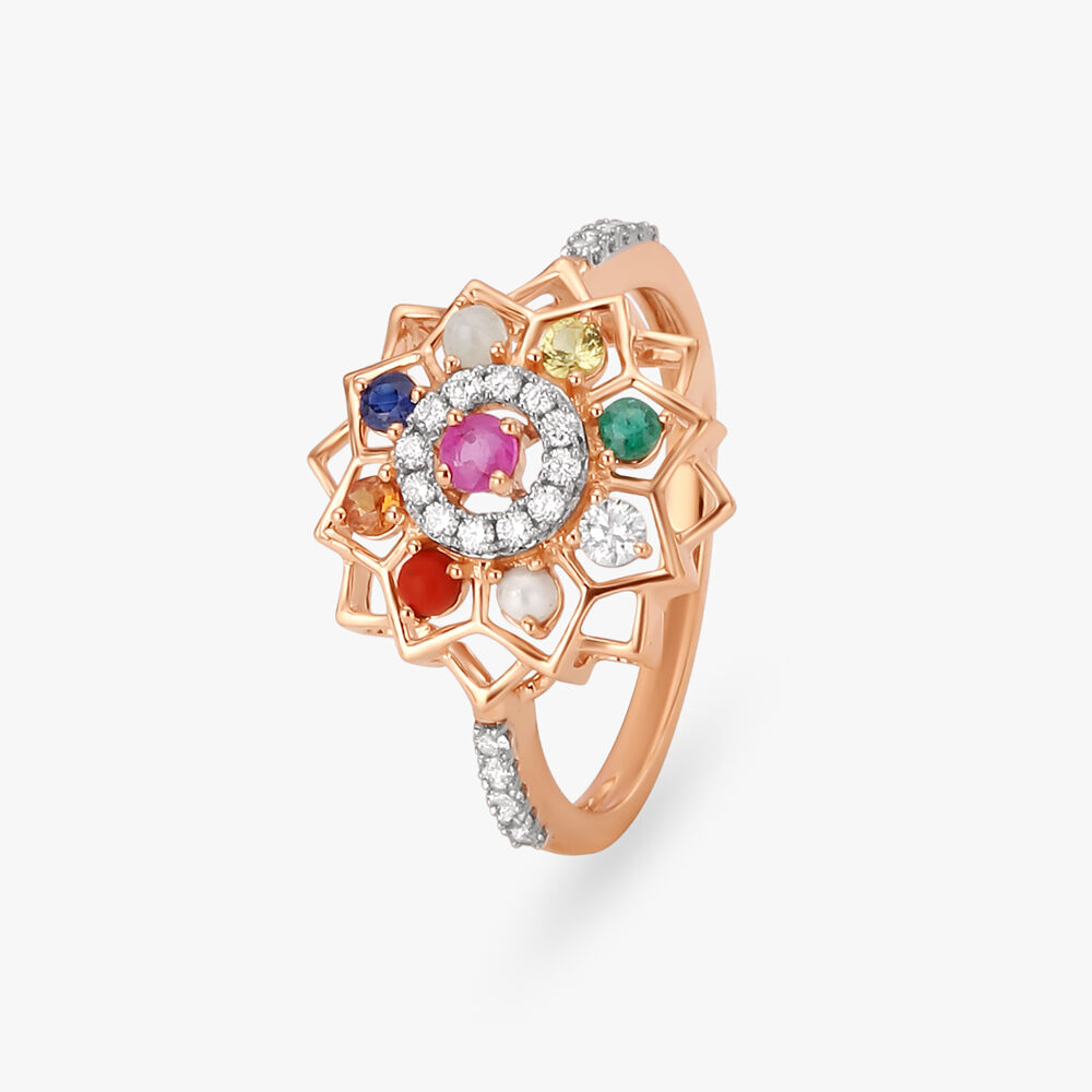 Royal Navaratna Diamond Finger Ring