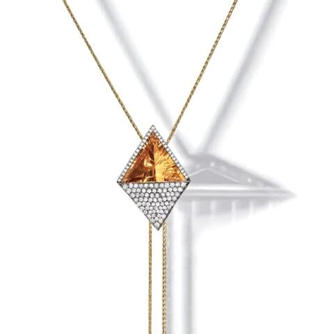 Pantheon Citrine Lariat Necklace