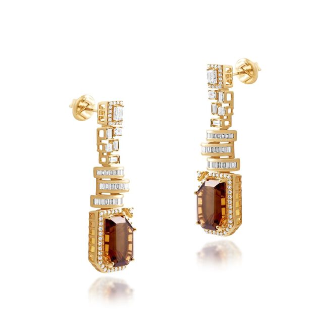 Beer Quartz Drops Earrings,,hi-res image number null