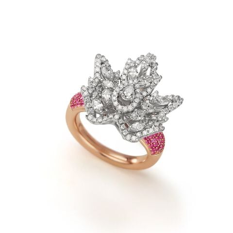 Autumn Pink Sapphire Finger Ring
